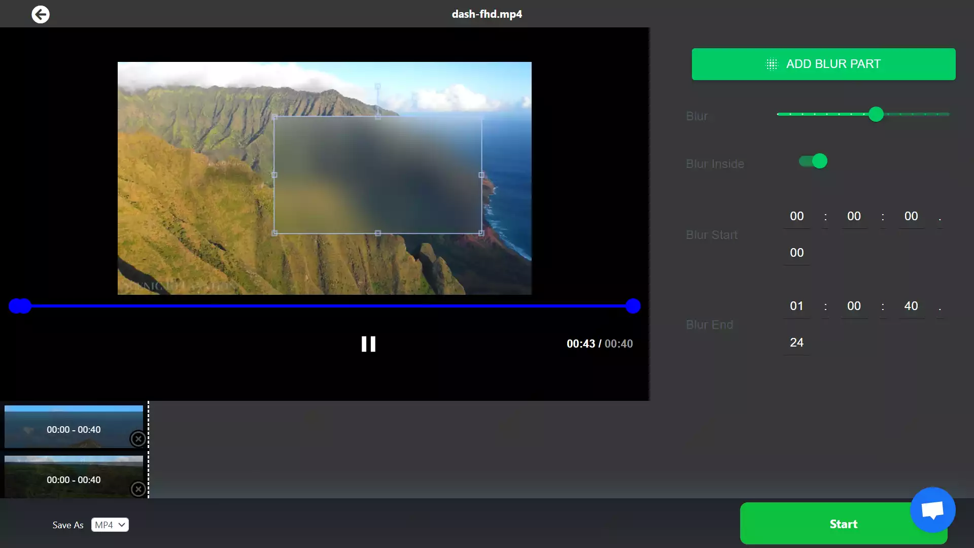 Blur Part of Video in 1 Click on Ai4video.co